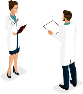 男性と女性が話している