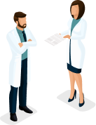 男性と女性が話している