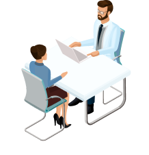 男性と女性が話している